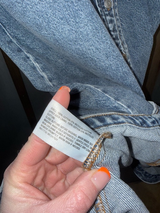 Future Collective Long Sleeve Denim Midi Dress Women’s Size 14 - Picture 7 of 8